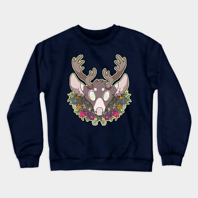 Deer Head Crewneck Sweatshirt by goccart